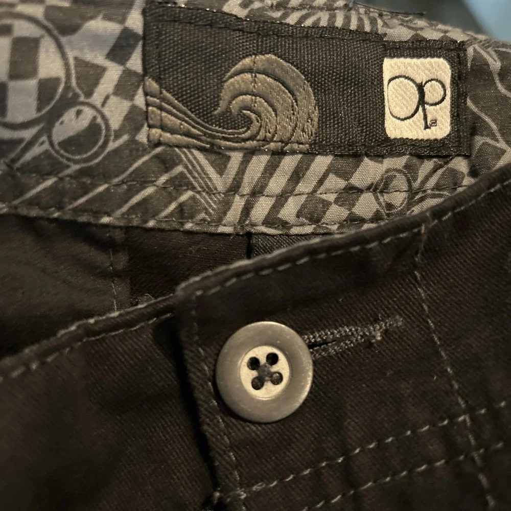OP Men's‎ Cargo Shorts Size 36 Black Canvas Vintage Y2K